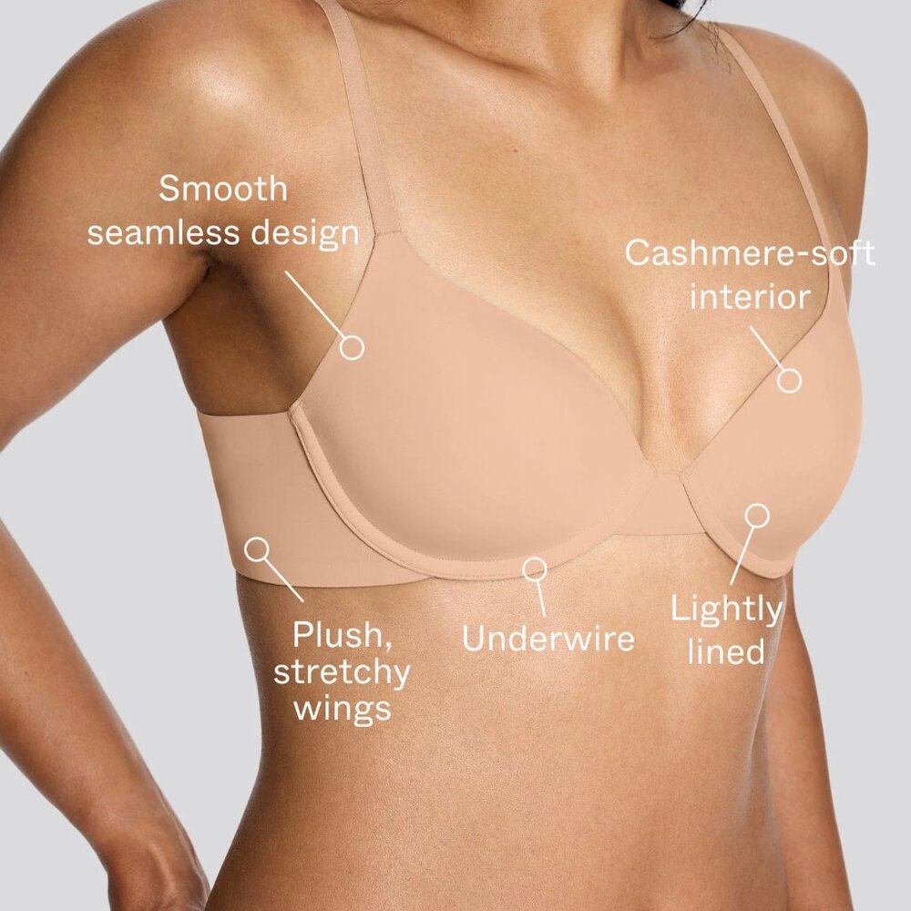 Pepper Simply Smooth T-Shirt Bra, Buff, 34B